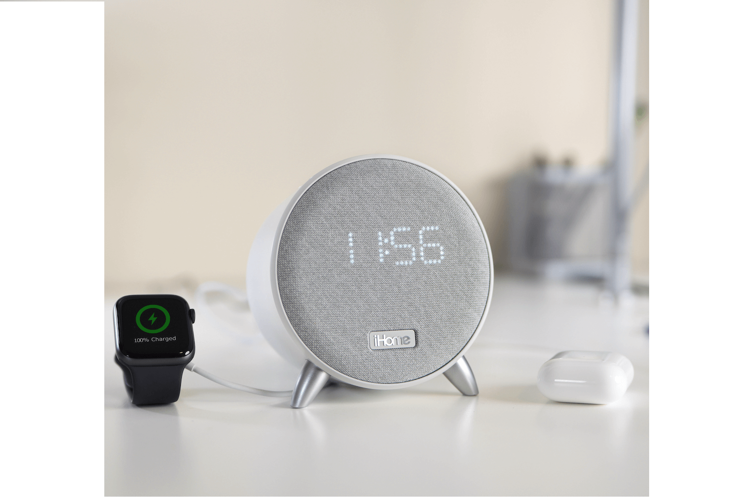 Premium Bluetooth Alarm Clock with Wireless Charging & Thermometer