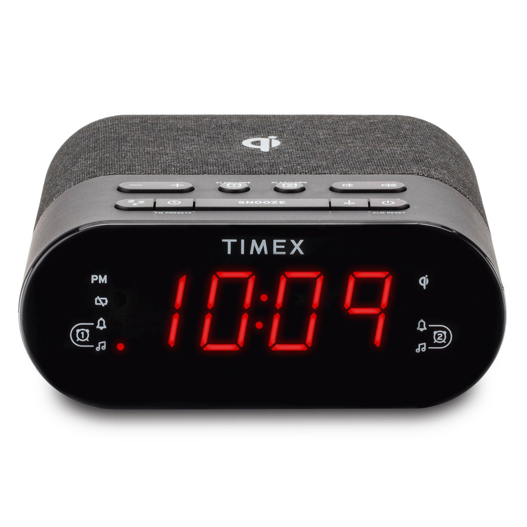 Timex Alarm Clock Radio with Wireless Charging and USB Charging (TW500)