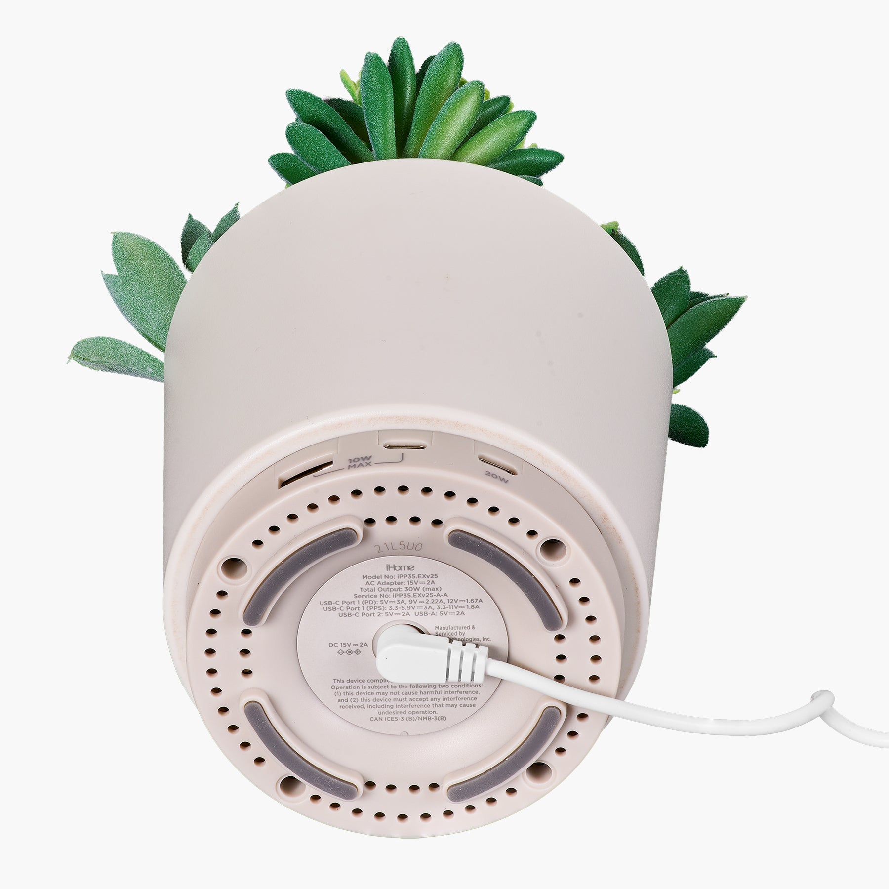 PowerPlant USB Charging Station, Faux Succulent with USB Charger (iPP35)