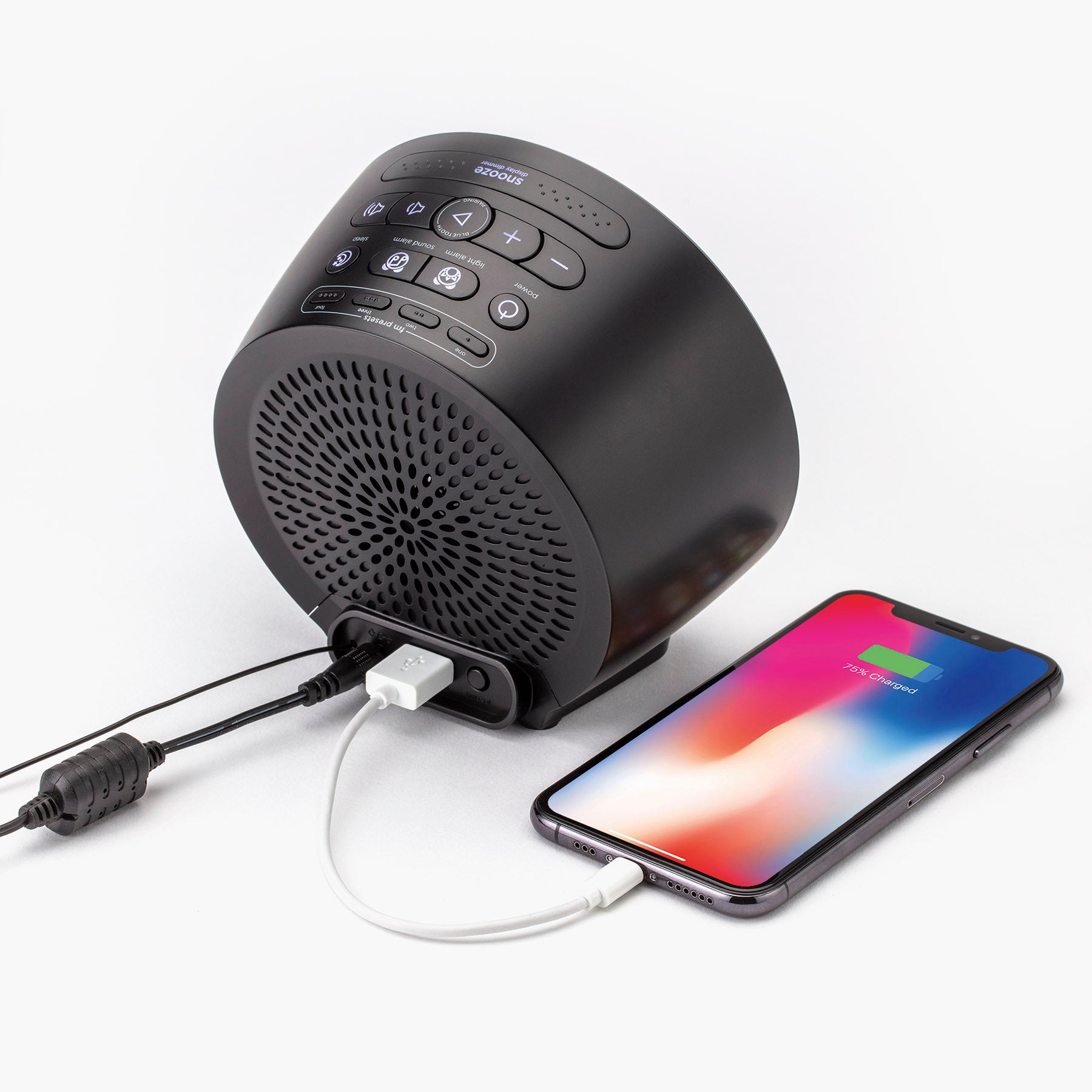Powerglow Clock Radio with Bluetooth Speaker and USB Charging (iBT295)