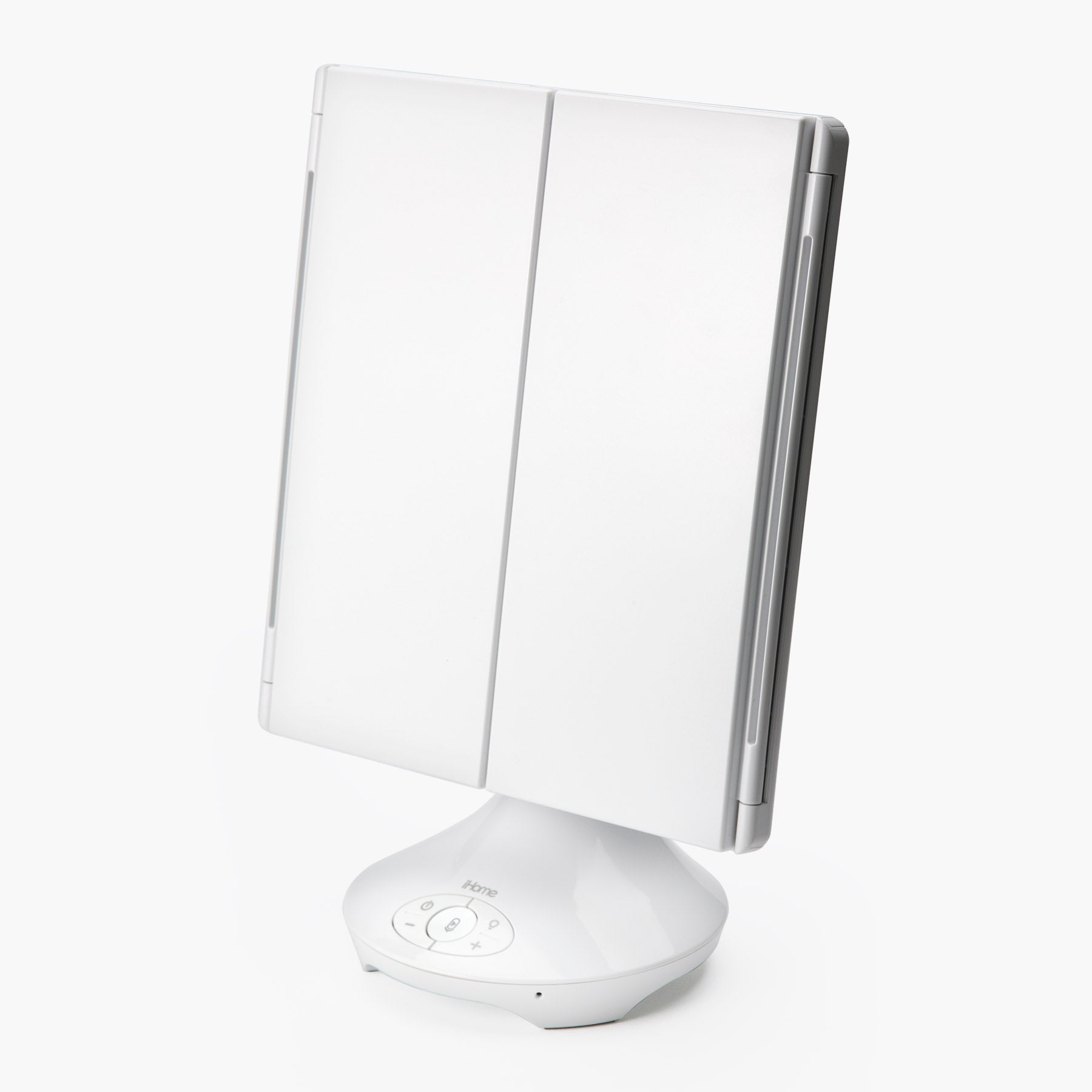 Vanity Mirror with Lights and Bluetooth Speaker, Trifold Mirror with USB Charging (iCVBT4)