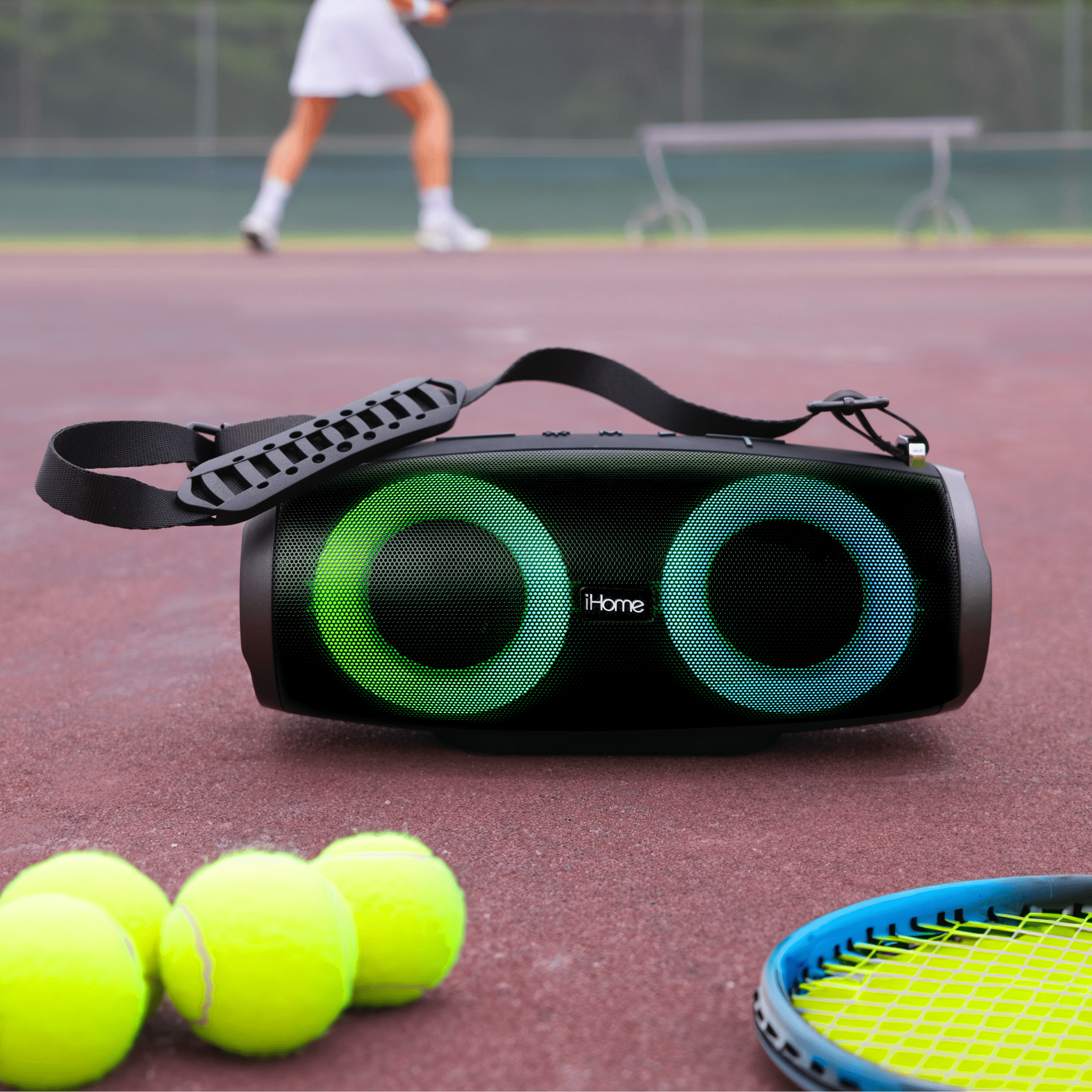 Bluetooth Speaker Boombox with FM Radio and Color Changing Lights - (iBT915B.EXv24) - ihomedotcom