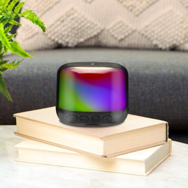 Bluetooth Speaker with Color Changing Lights, Portable and Rechargeable (iBT64) - ihomedotcom