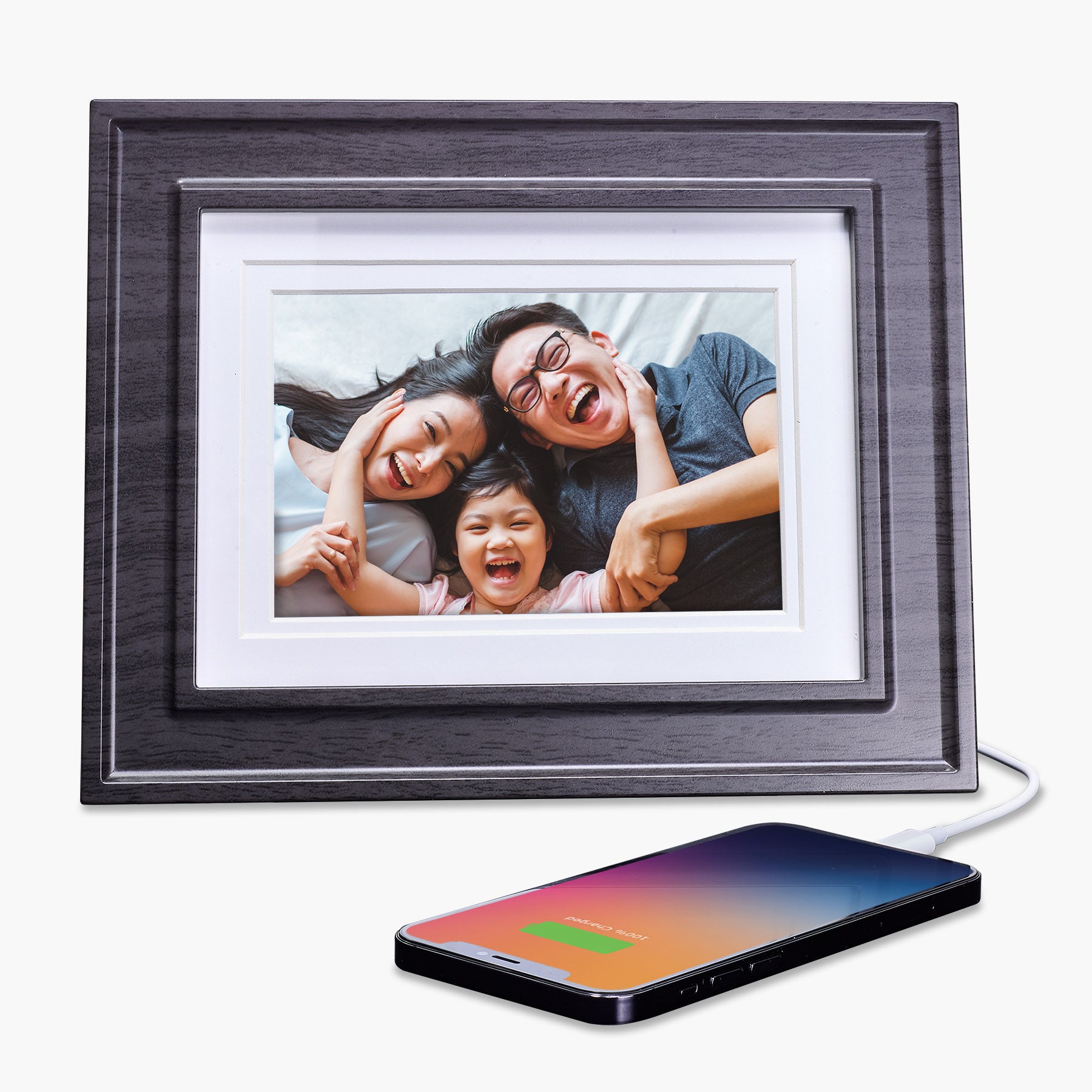 iHome Picture Frame with 3 USB Chargers, Accommodates 5x7 or 4x6 Photos (iPF30)