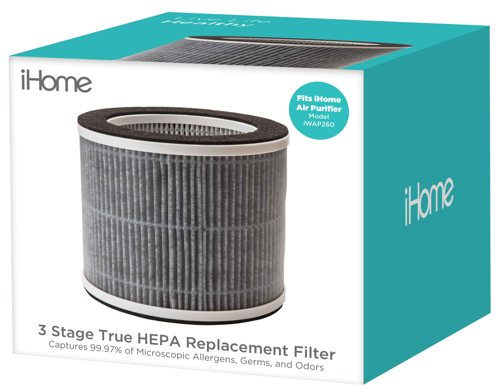 iHome True HEPA Filter Replacement for iWAP260 Air Purifier (iWAP260 - RF) - ihomedotcom