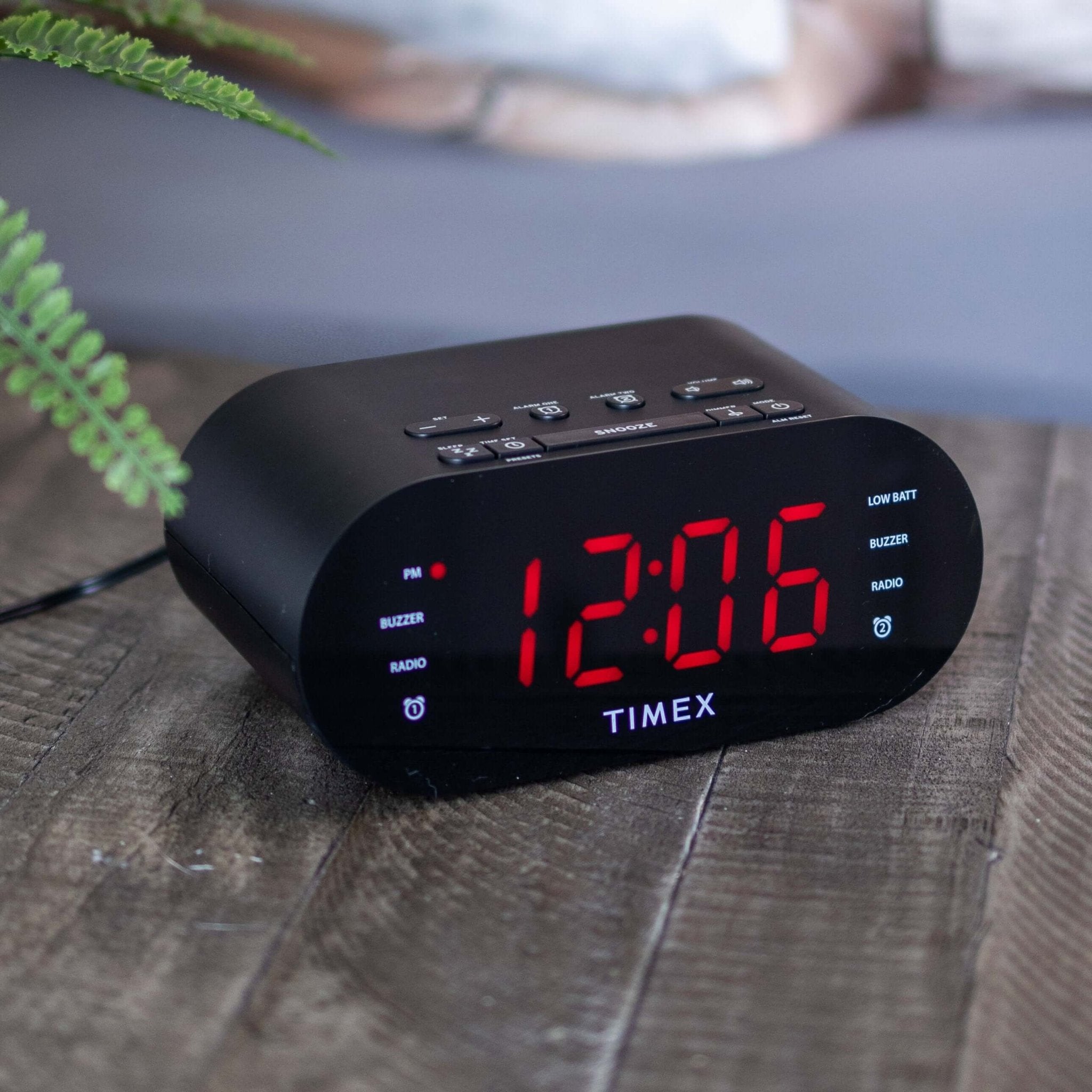 Timex Alarm Clock for Bedroom with AM/FM Radio and 20 Station Presets – Black (T231B) - ihomedotcom