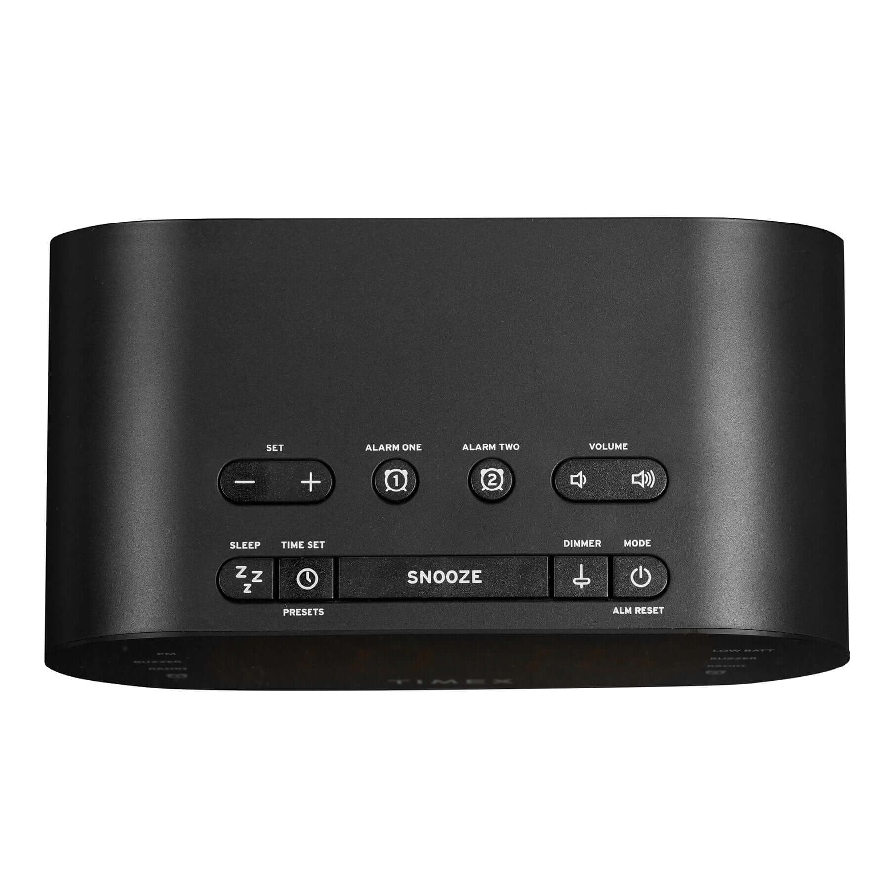 Timex Alarm Clock for Bedroom with FM Radio and USB Charging - Black (T232B) - ihomedotcom