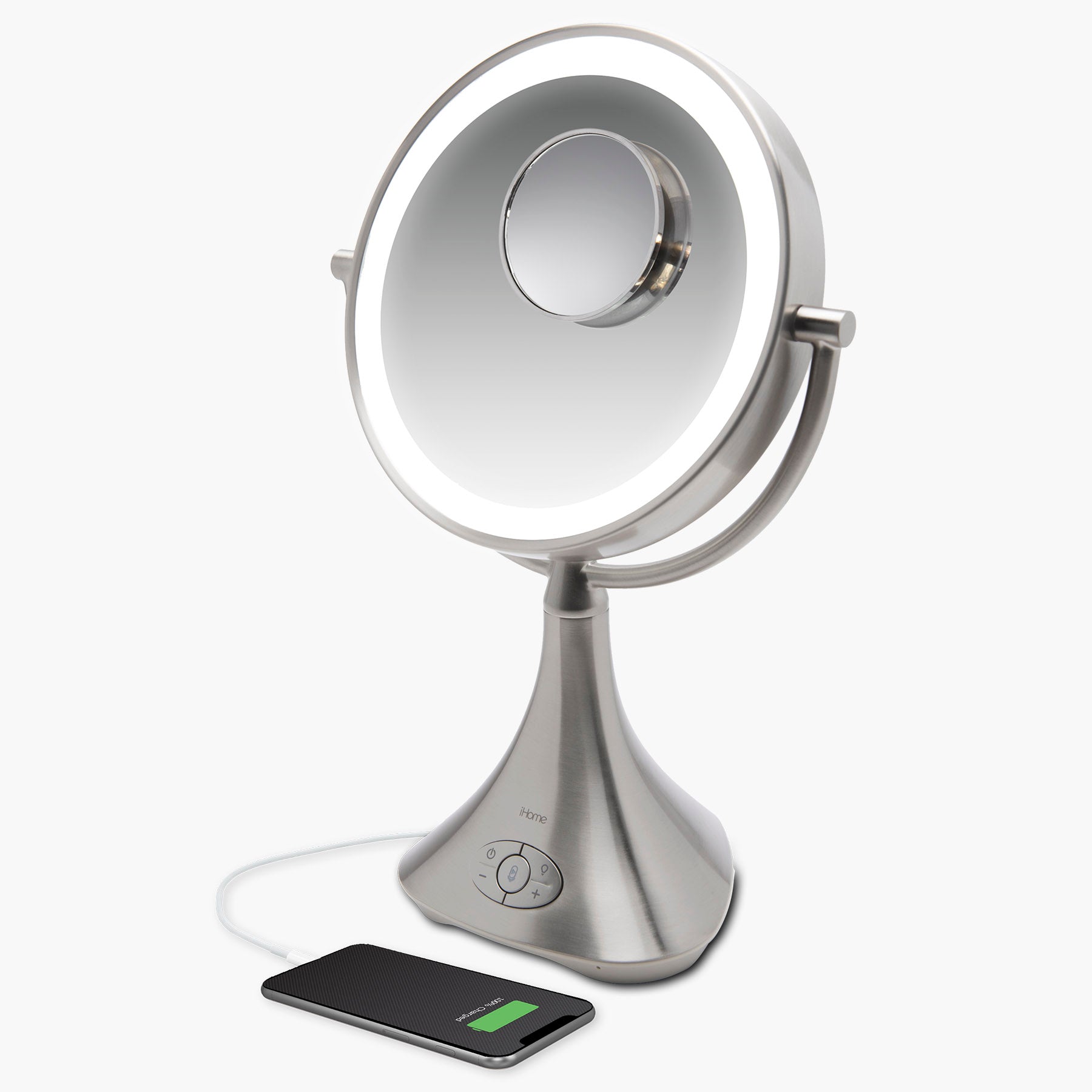 Vanity Mirror with Lights and Bluetooth, USB Charging, and Magnifying Mirror (iCVBT80)