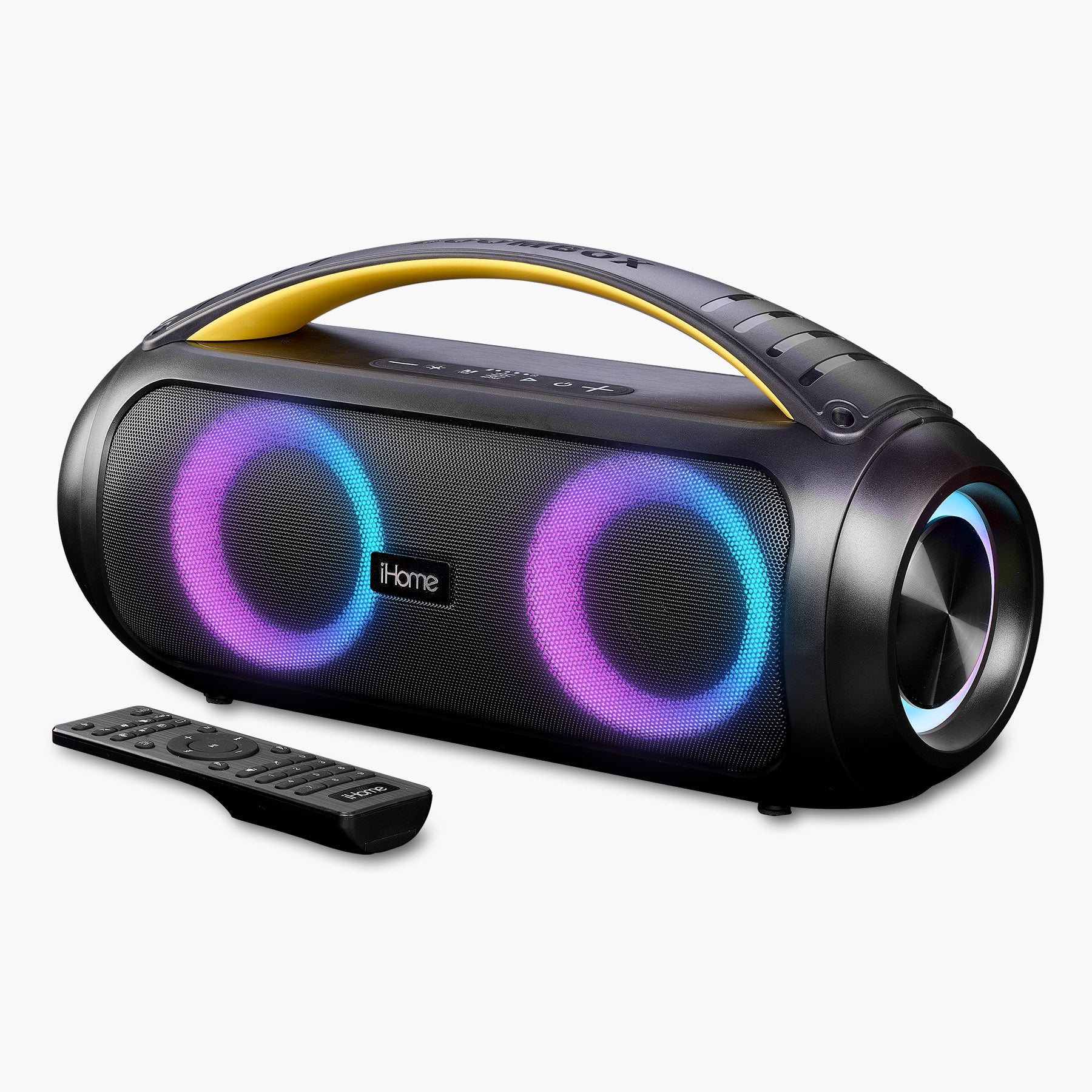 Bluetooth Speaker Boombox with FM Radio, Color Changing Lights and Remote Control (iBT920B.EXv24)