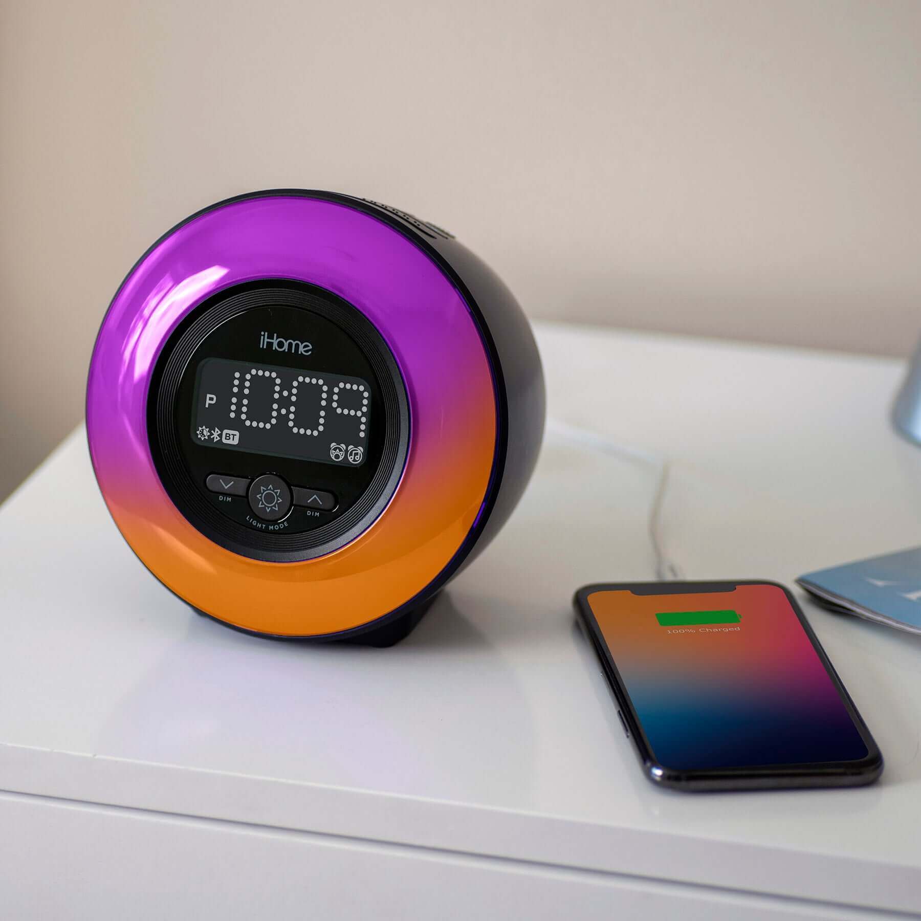 Powerglow Clock Radio with Bluetooth Speaker and USB Charging (iBT295)