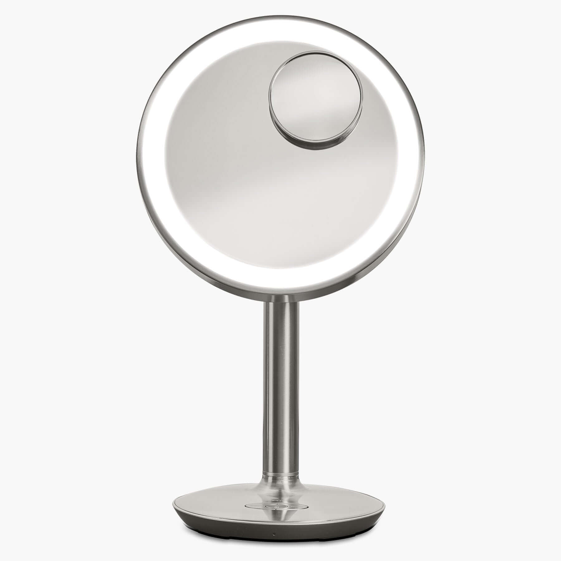 Vanity mirror with full spectrum lights, wireless speaker, USB charging, and removable magnifying mirror (iCVBT82)