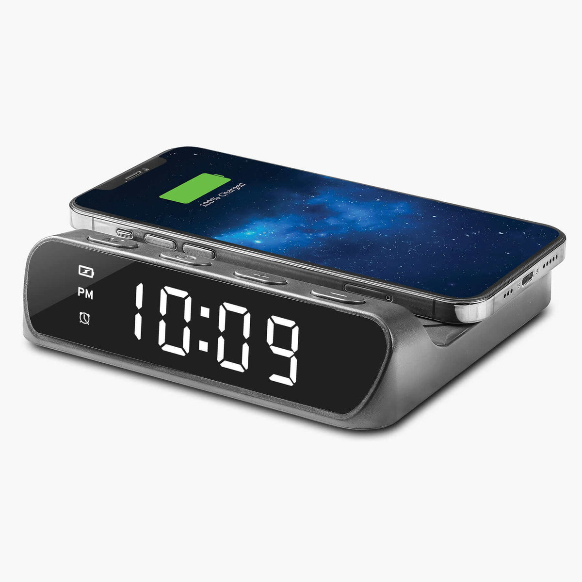 Timex Alarm Clock with Wireless Charger for iPhone, Samsung, and AirPo