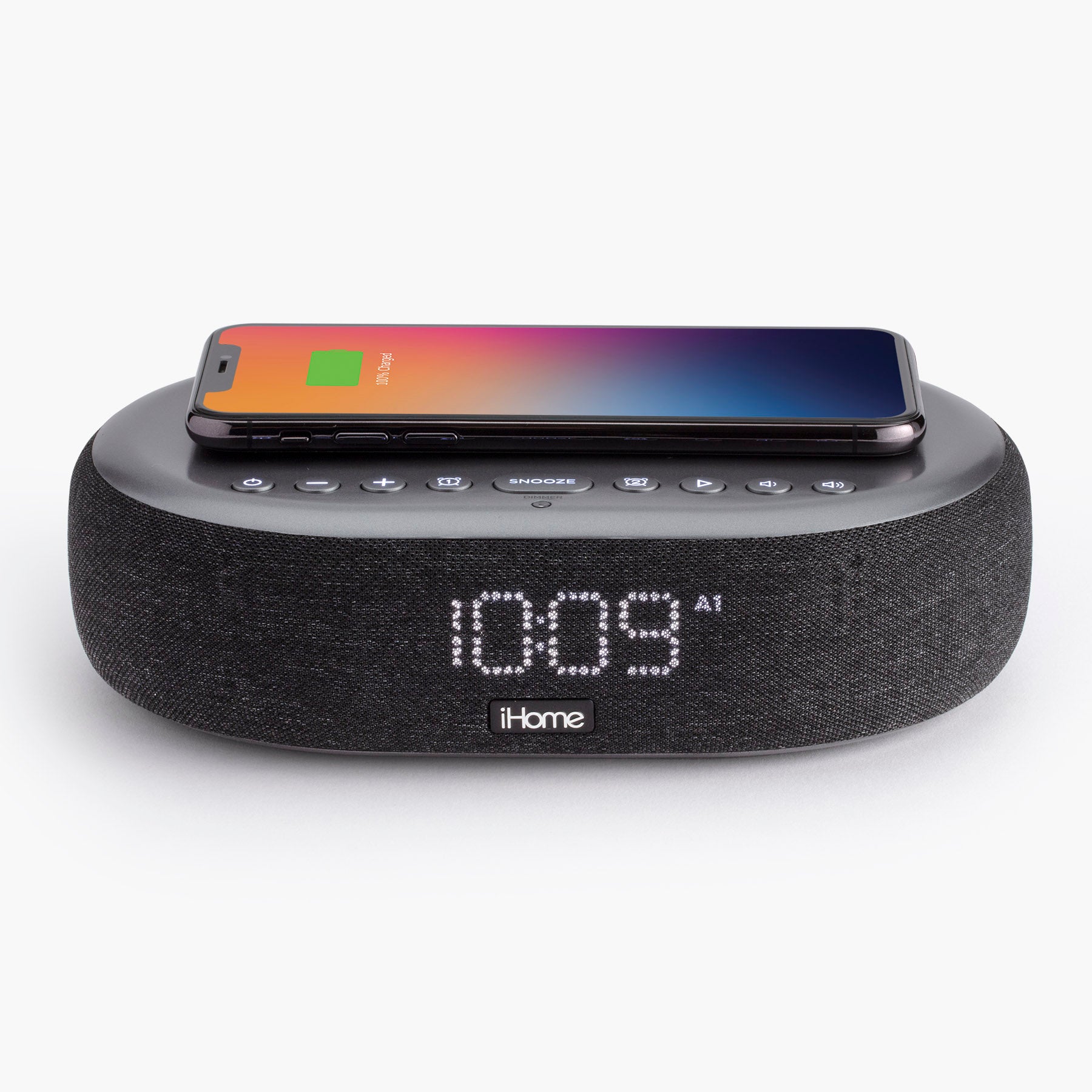 Wireless Charging Station with Bluetooth Alarm Clock and USB Charging (iBTW41)