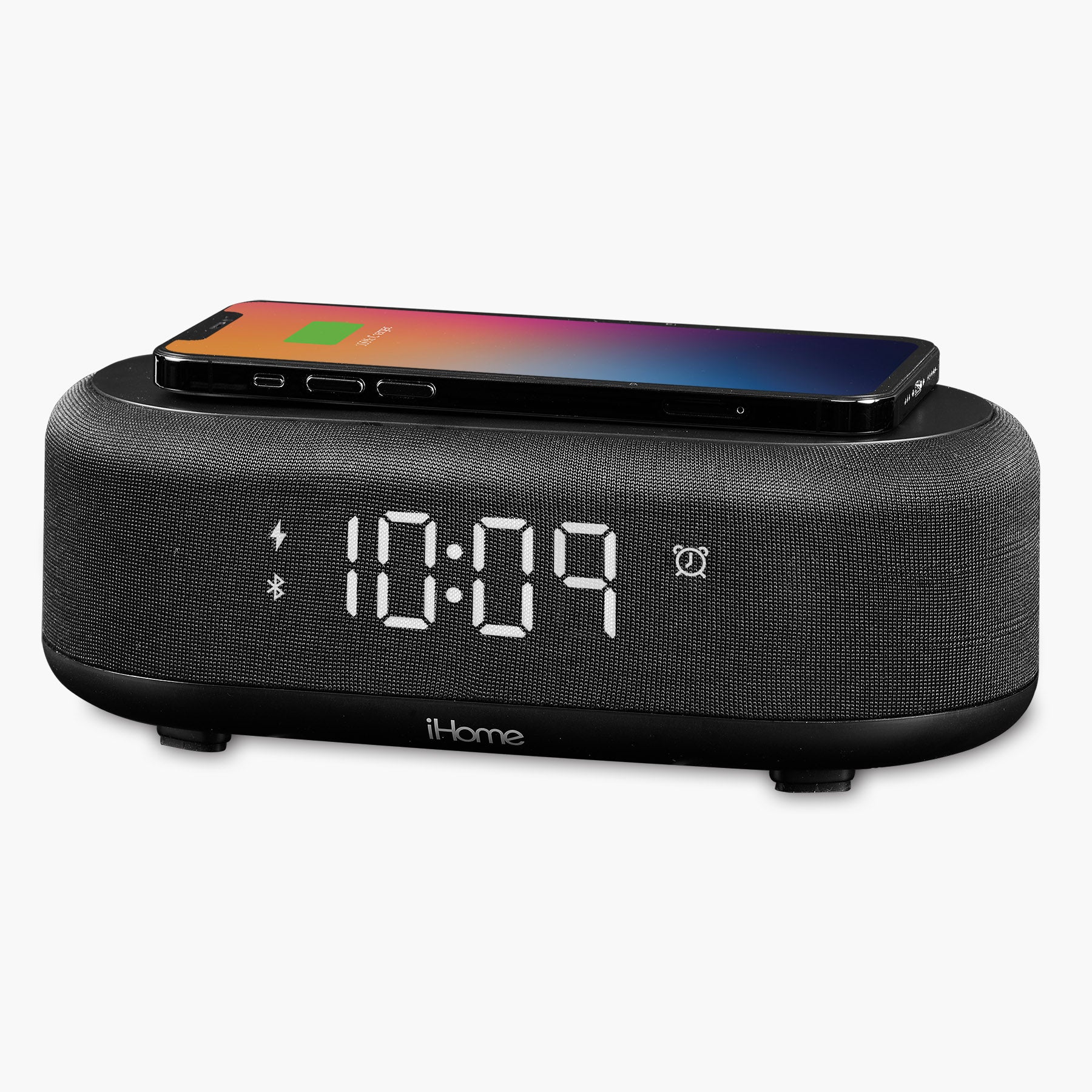 Bluetooth Alarm Clock with Wireless Charger and USB Charging Station (iBTW112)