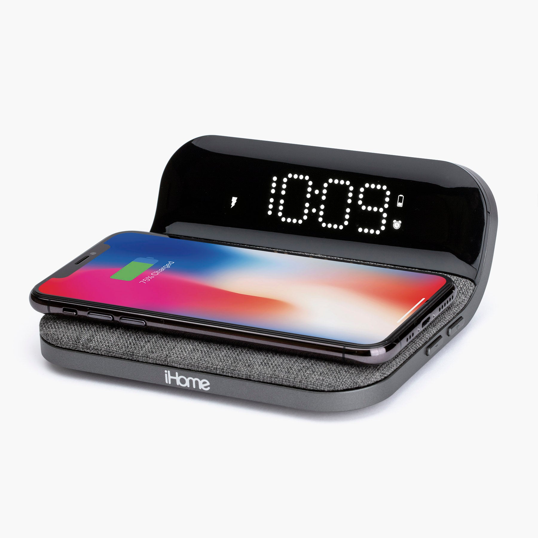 Wireless Charger with Alarm Clock and USB Charging (iW19)