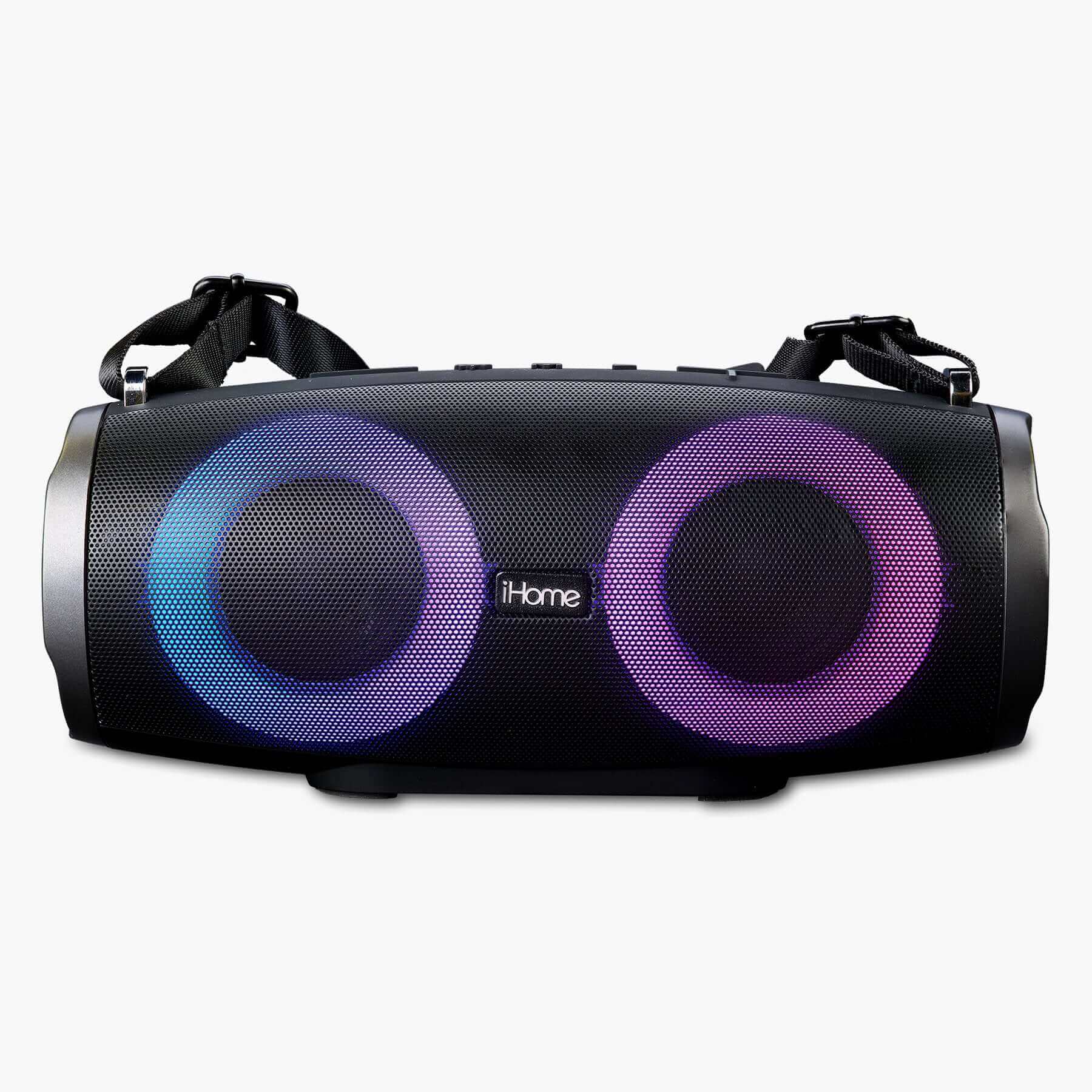 Bluetooth Speaker Boombox with FM Radio and Color Changing Lights - (iBT915B.EXv24) - ihomedotcom