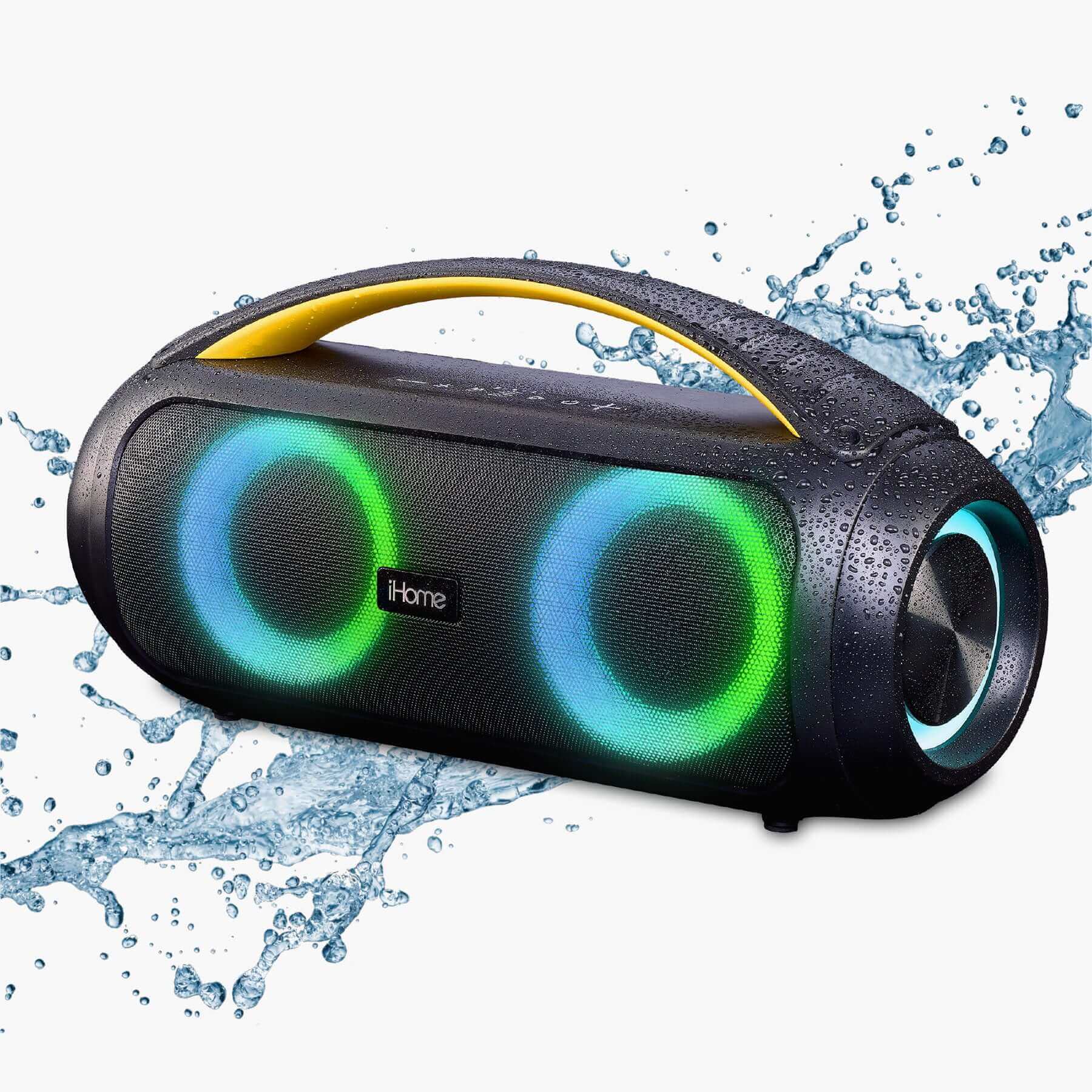 Bluetooth Speaker Boombox with FM Radio, Color Changing Lights and Remote Control (iBT920B.EXv24) - ihomedotcom