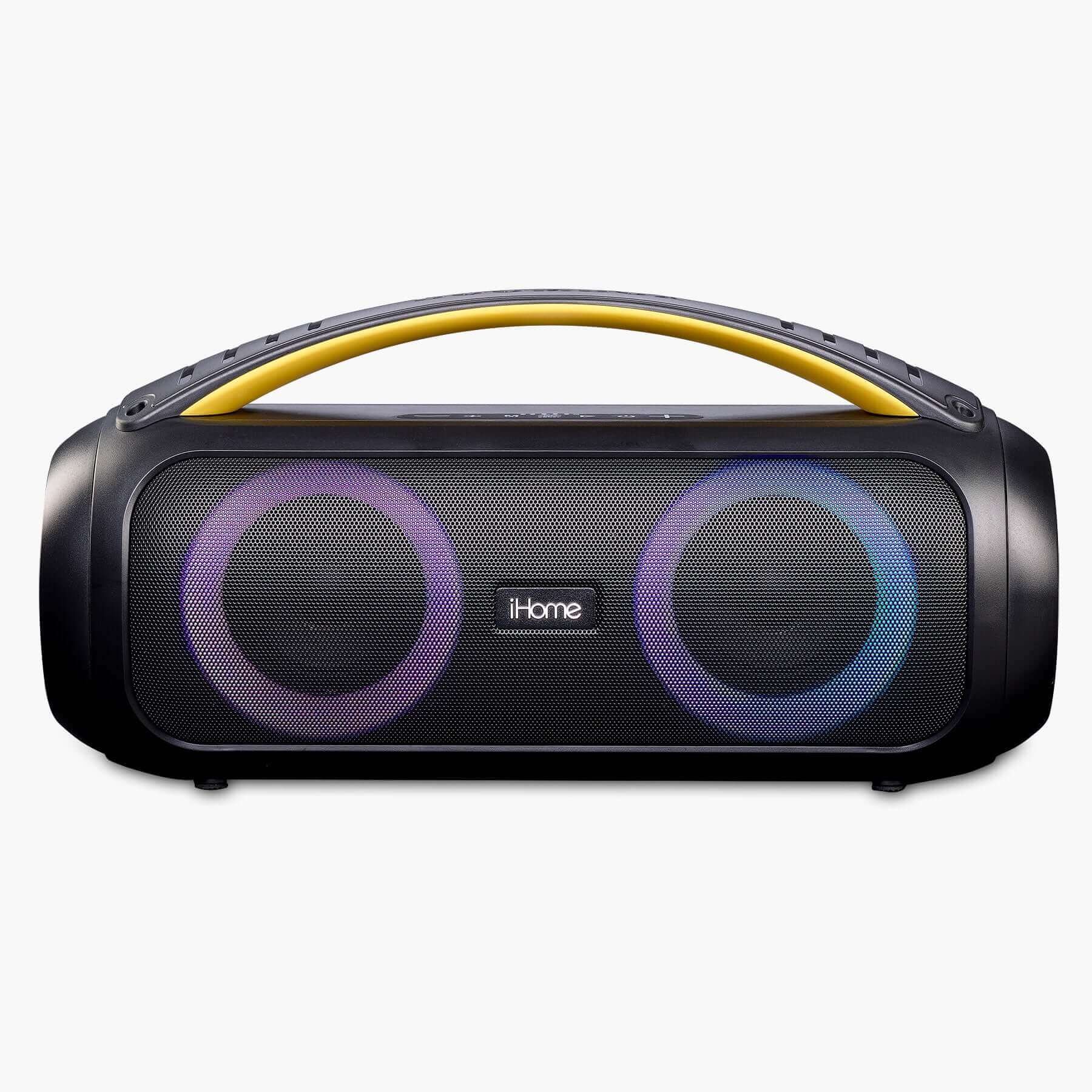 Bluetooth Speaker Boombox with FM Radio, Color Changing Lights and Remote Control (iBT920B.EXv24) - ihomedotcom