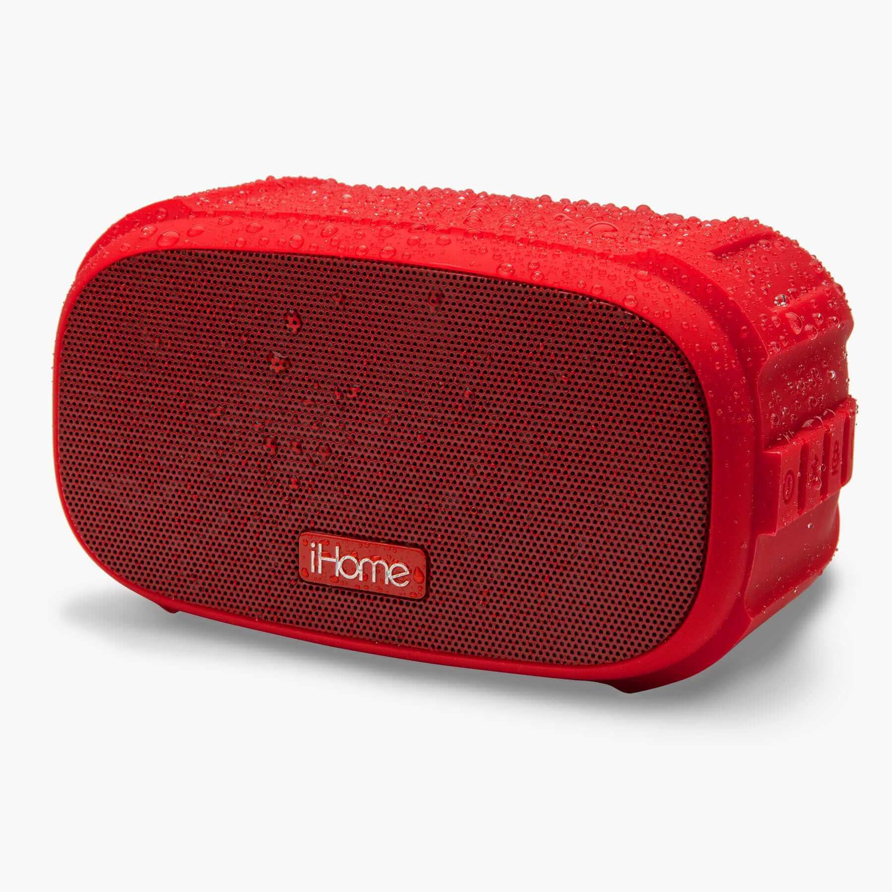 Bluetooth Speaker with 18 Hour Battery, Portable and Rechargeable (iBT300R - Red) - ihomedotcom