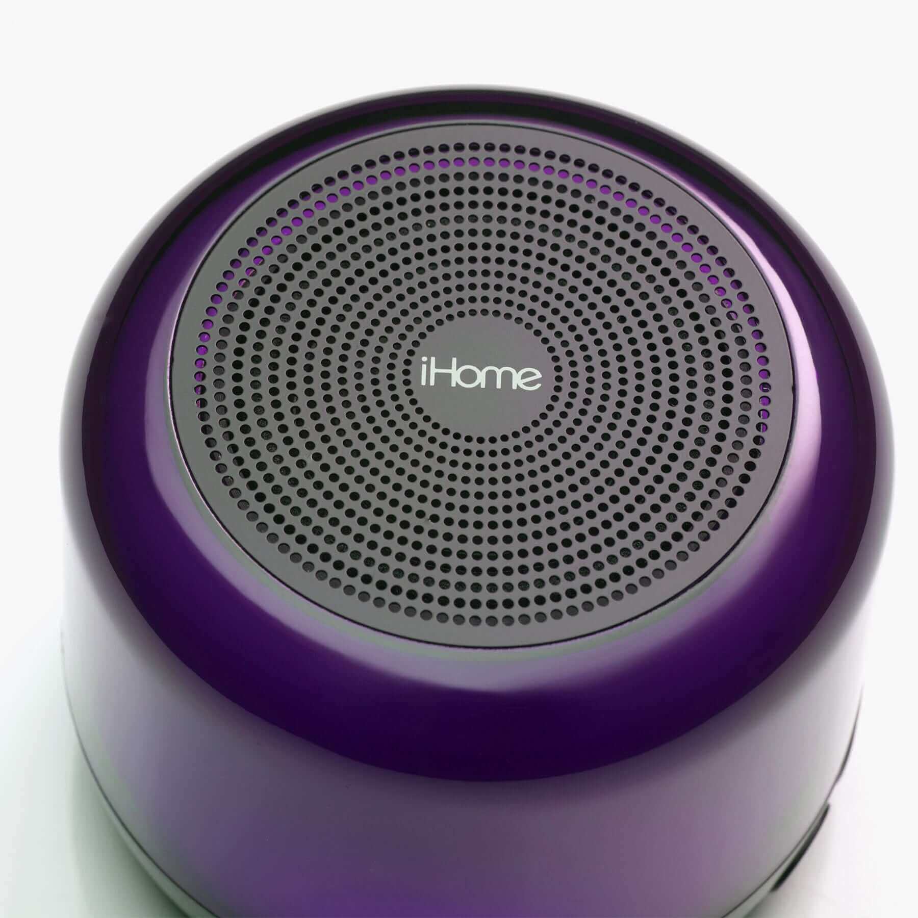 Bluetooth Speaker with Color Changing Lights, Portable and Rechargeable (iBT64) - ihomedotcom