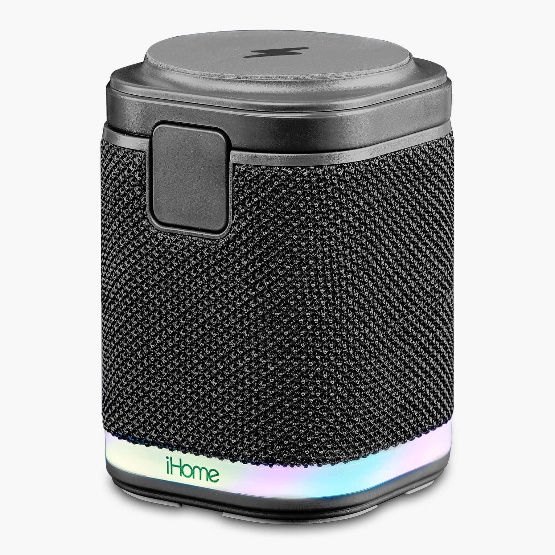 Bluetooth Speaker with Wireless Charger and Color Changing Night Light – Dark Gray (iPBT50DG) - ihomedotcom