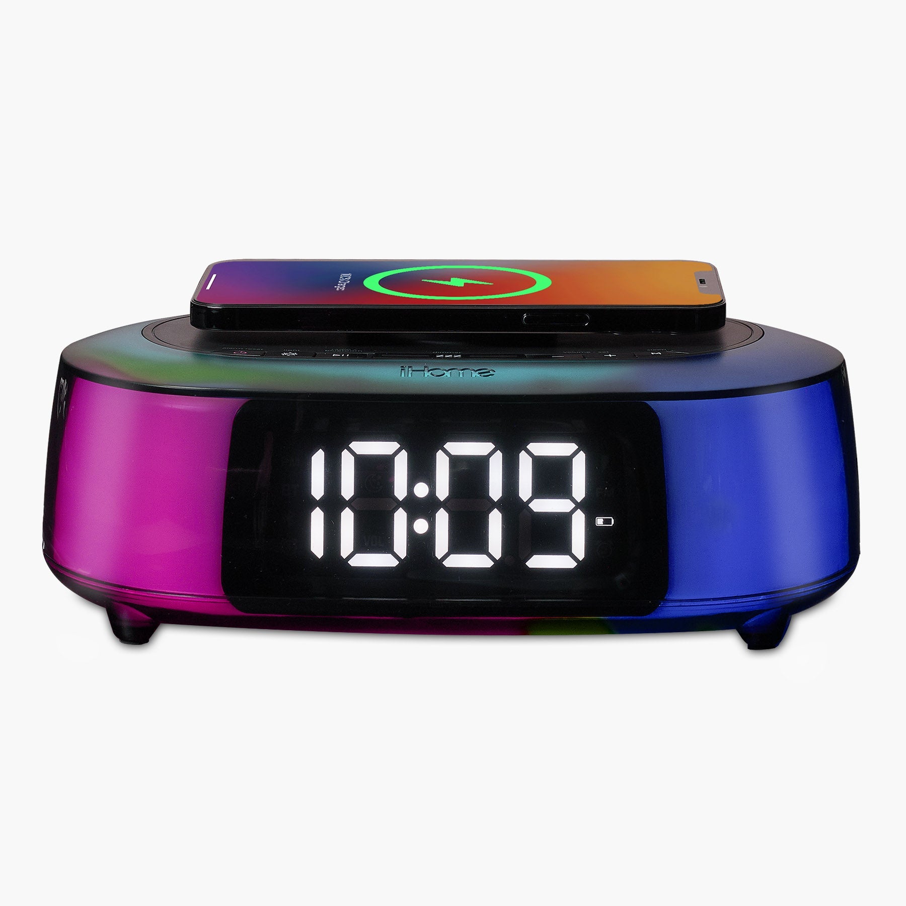 Alarm Clock with Wireless Charging, USB Charging, and Wireless