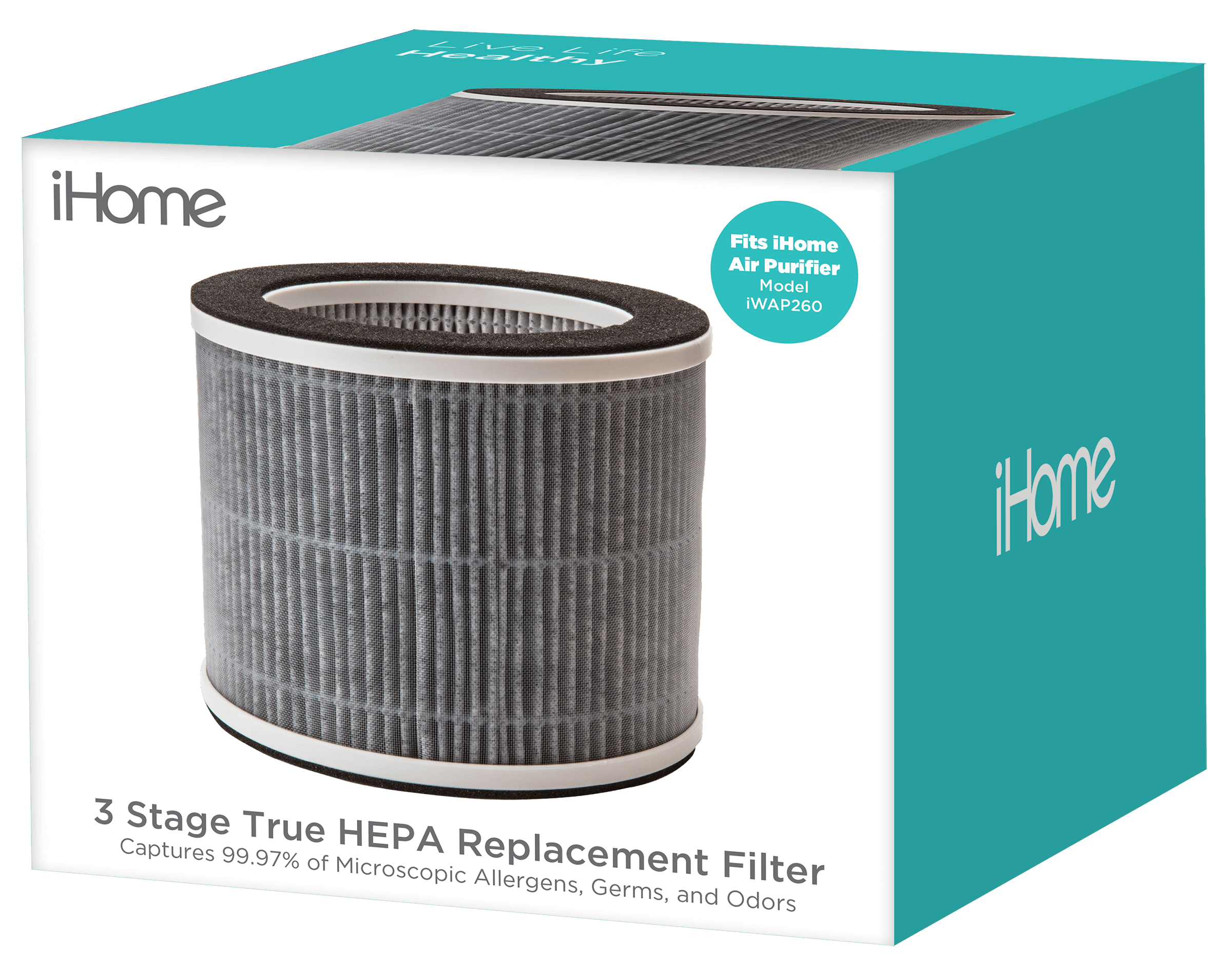 iHomeTrueHEPAFilterReplacementforiWAP260AirPurifier(iWAP260-RF)