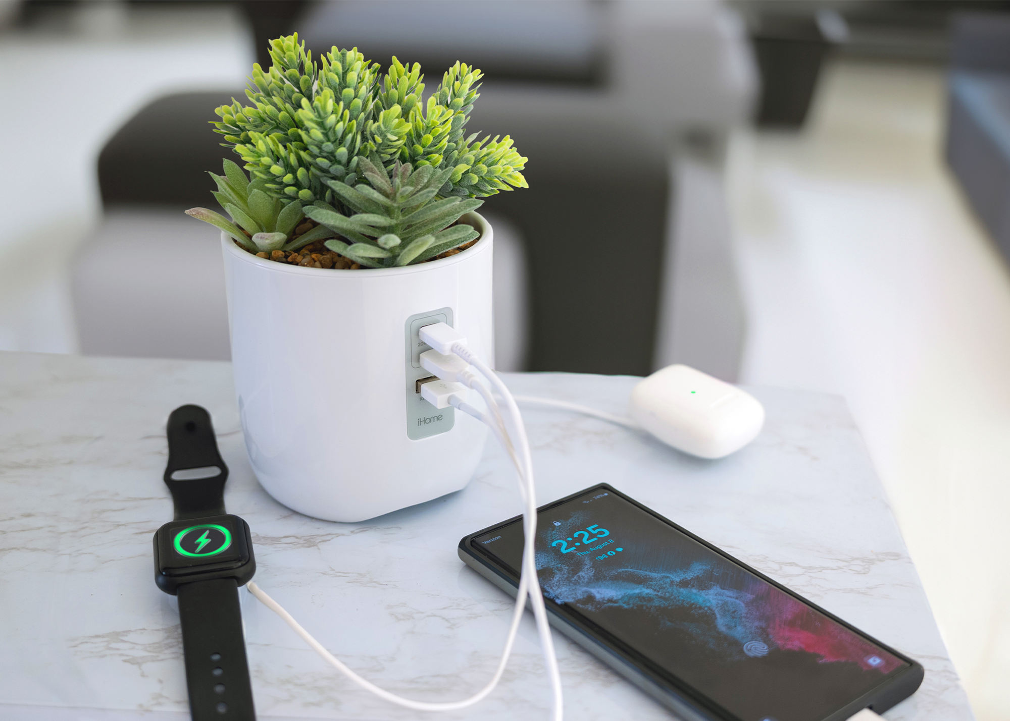 succulent charging station Faux Succulent USB Charging Station for All Devices