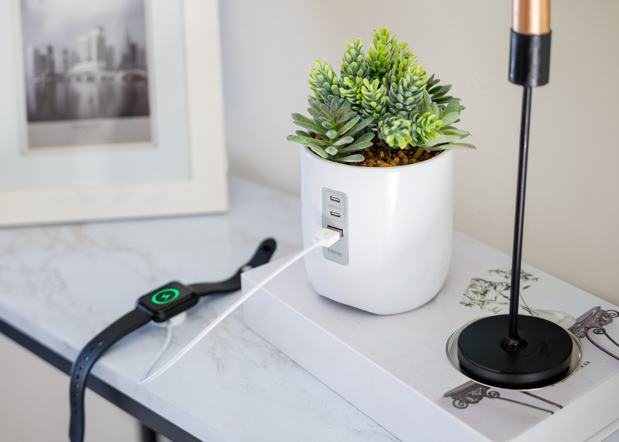 succulent charging station Faux Succulent USB Charging Station for All Devices