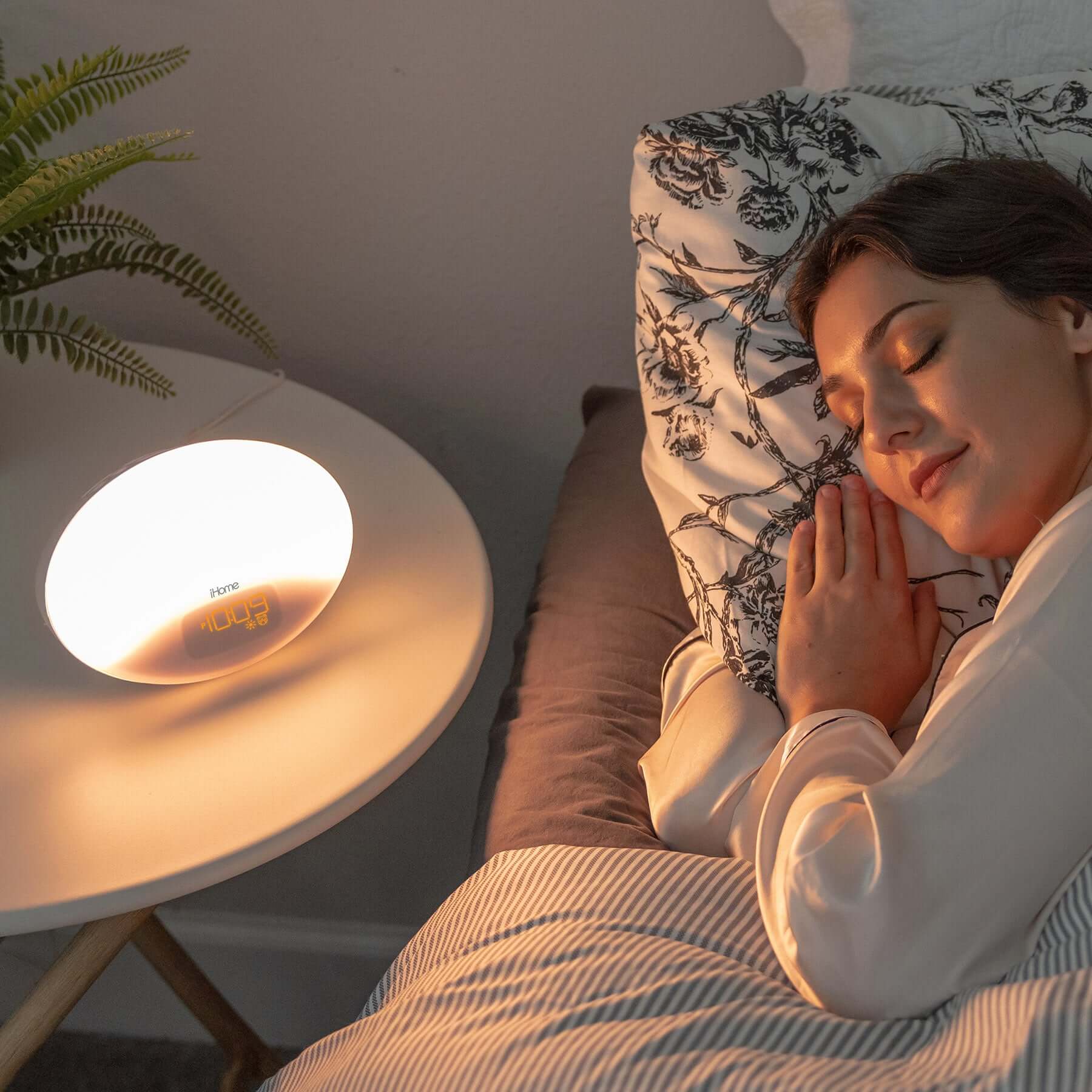 Sunrise Alarm Clock with Sleep Sounds and USB Charging (iZBT3) - ihomedotcom