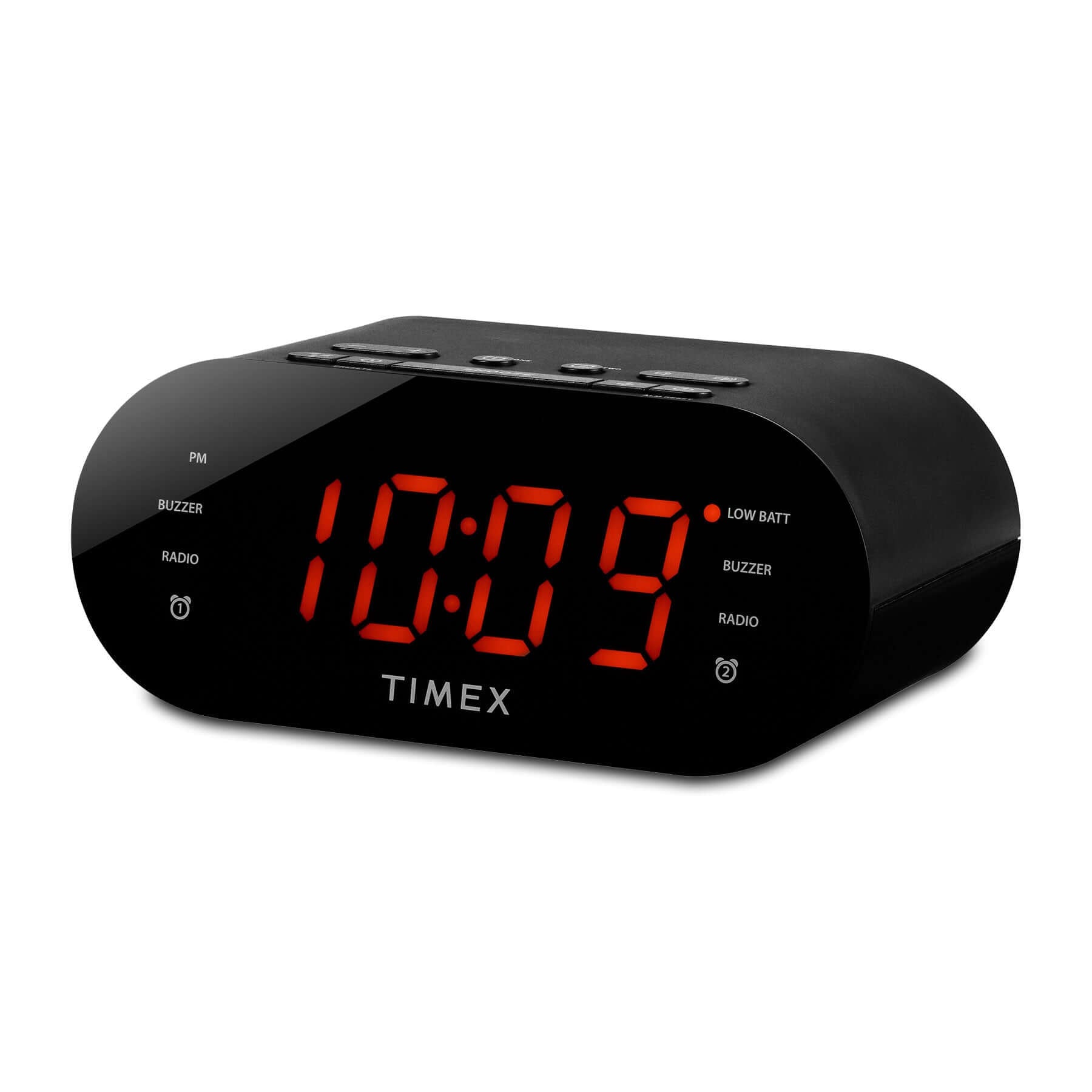 Timex Alarm Clock for Bedroom with AM/FM Radio and 20 Station Presets – Black (T231B) - ihomedotcom