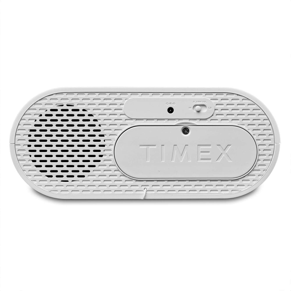 Timex Alarm Clock with AM/FM Radio – 20 Presets, White