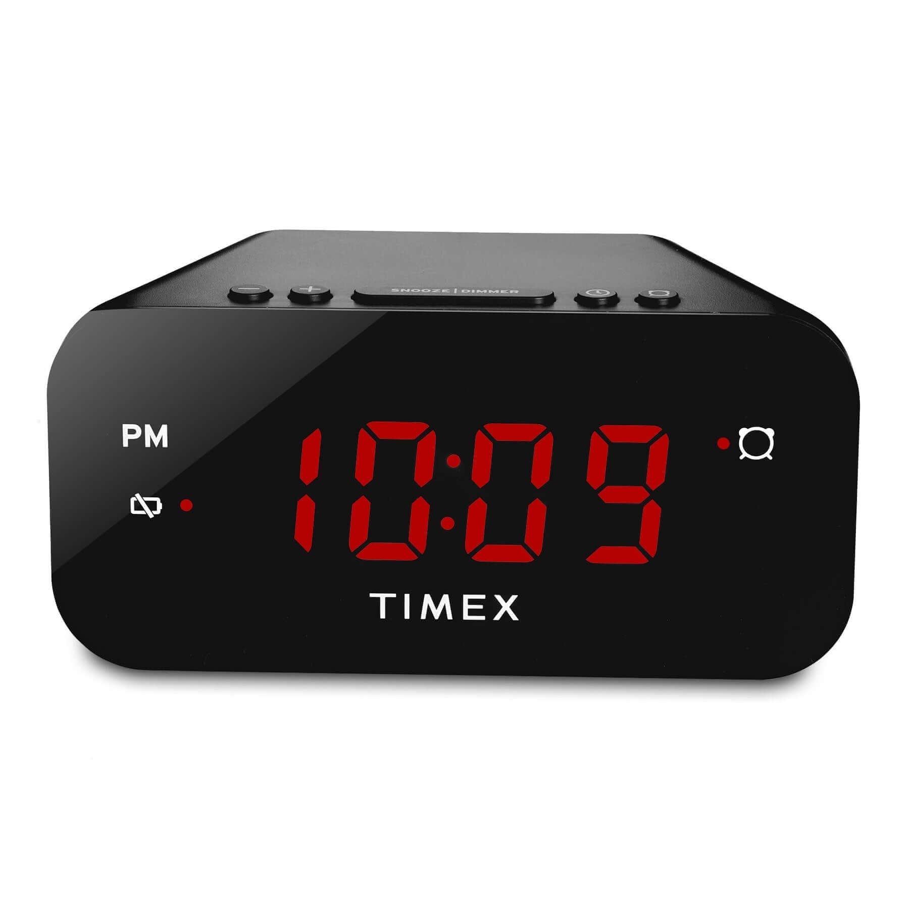 Timex Alarm Clock with Large Display, Includes 120V Power Adapter – Black (T121B) - ihomedotcom