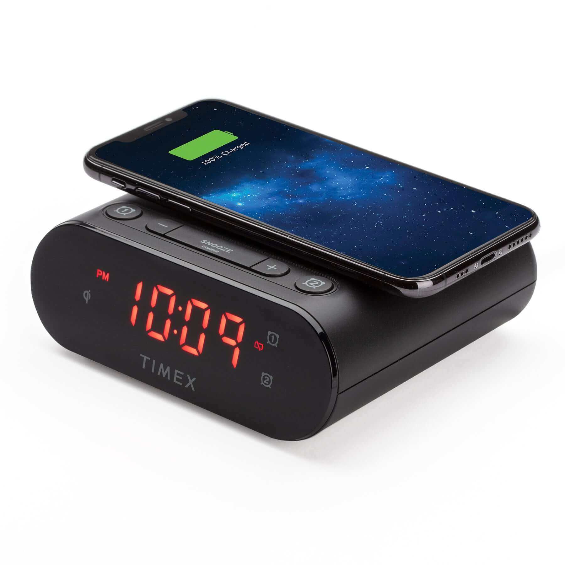 Timex Alarm Clock with Wireless Charging (TW300) - ihomedotcom