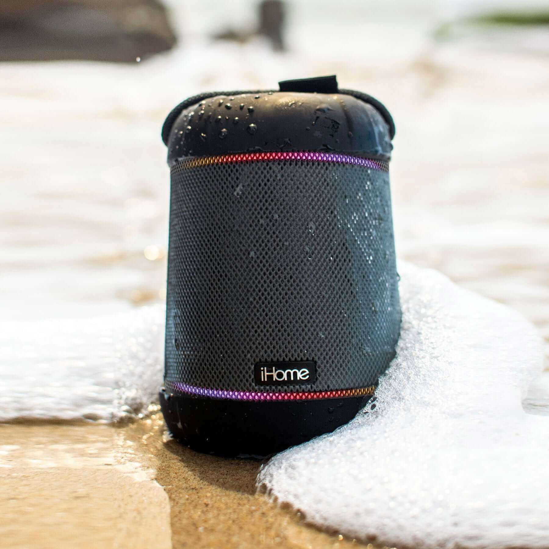 Waterproof Bluetooth Speaker with Accent Lighting, Portable and Rechargeable Smart Speaker (iBT158) - ihomedotcom