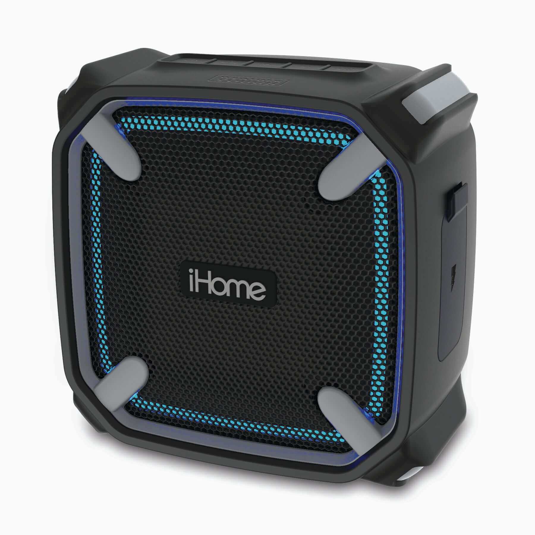 Waterproof Bluetooth Speaker with Color Changing Lights (iBT371BG) - ihomedotcom