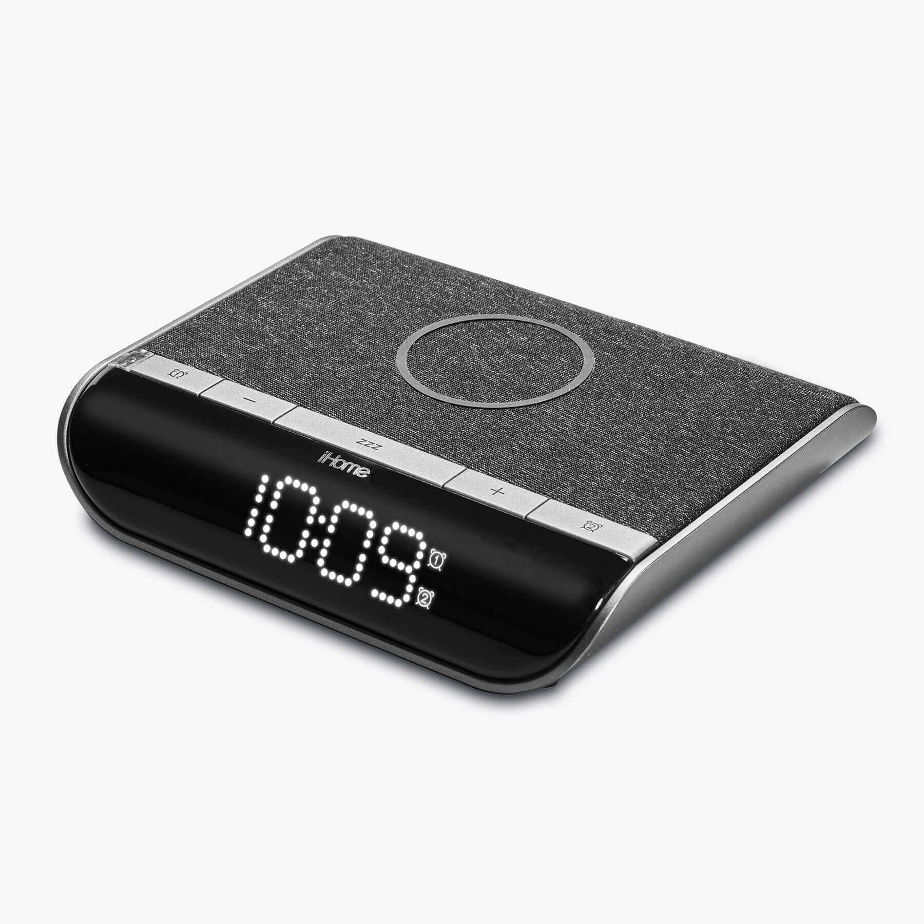 Wireless Charger with Alarm Clock and USB Charging (iW24) - ihomedotcom