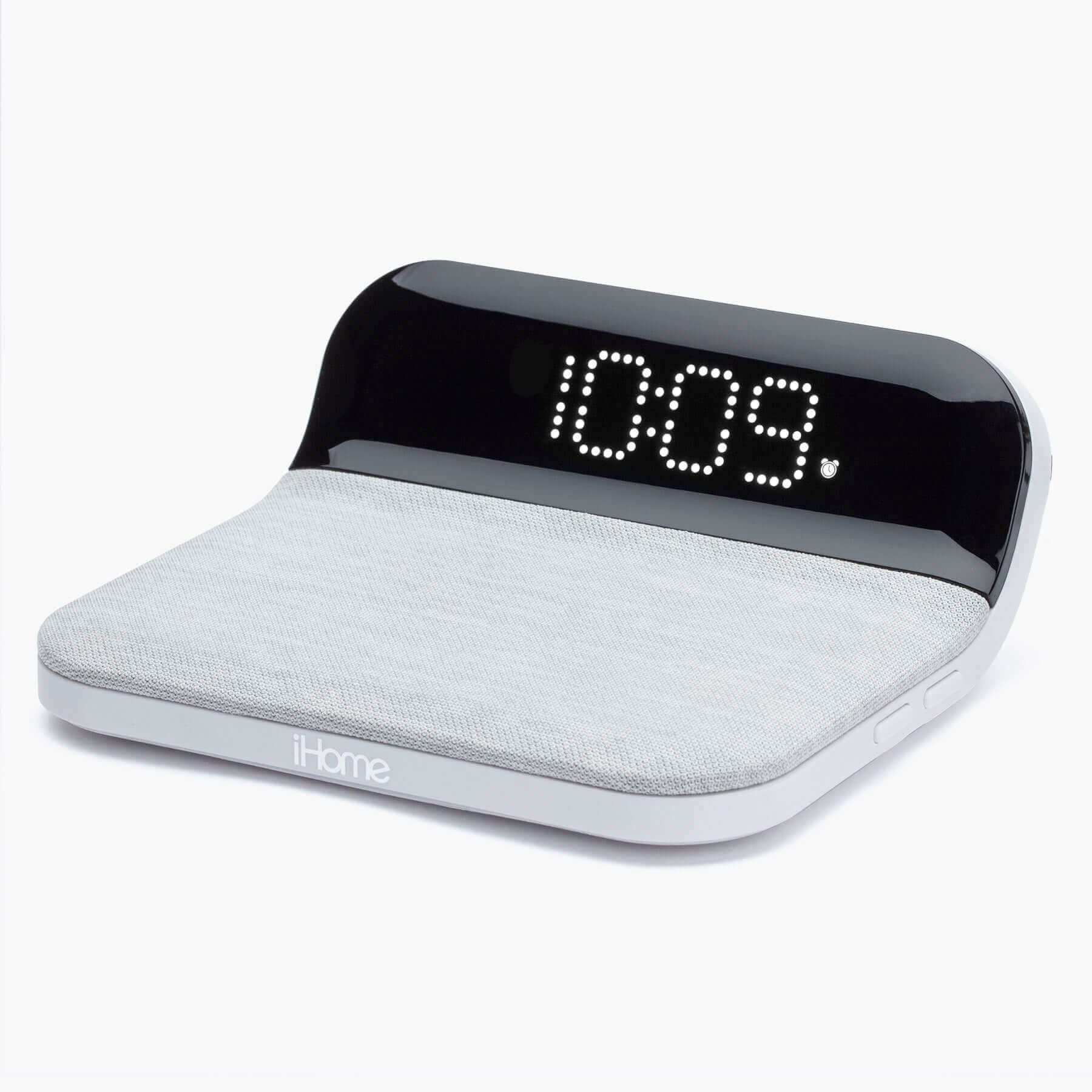 Wireless Charger with Digital Alarm Clock and USB Charging (iW18W) - ihomedotcom