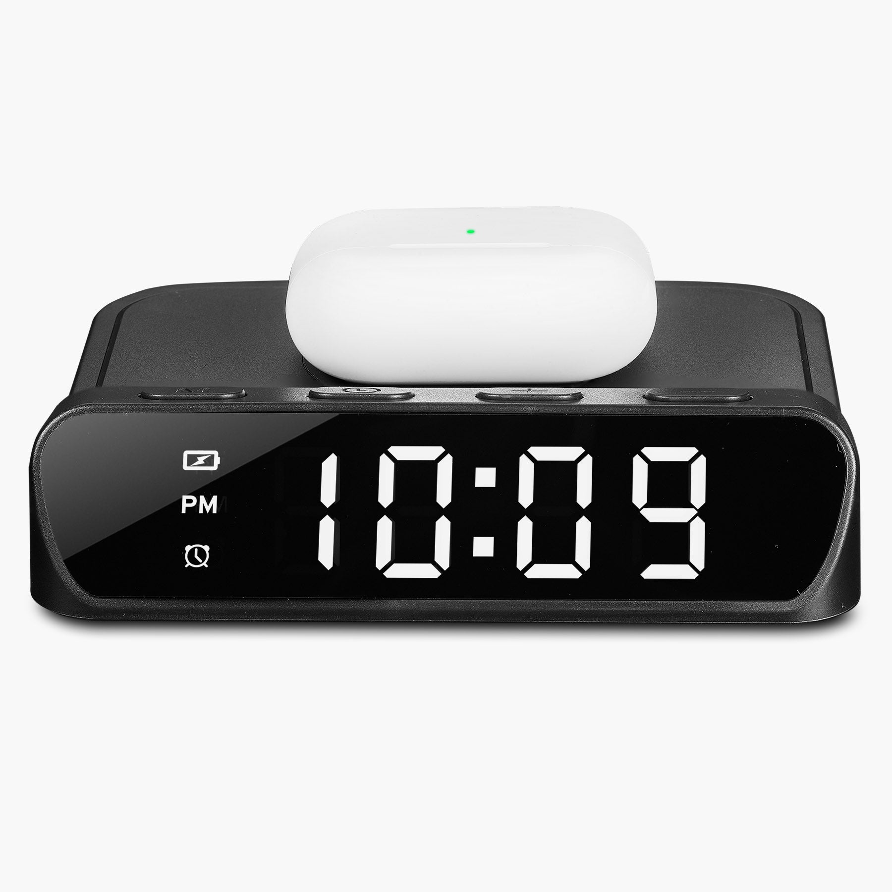 Wireless Charger with Digital Alarm Clock (iW14) - ihomedotcom