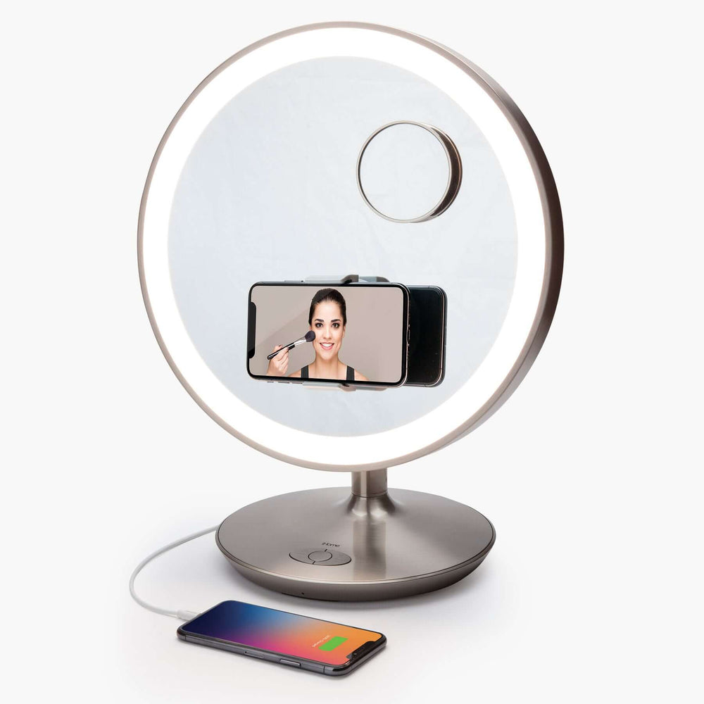 Vanity Mirror with Lights and Bluetooth Speaker, Magnifying Mirror, an